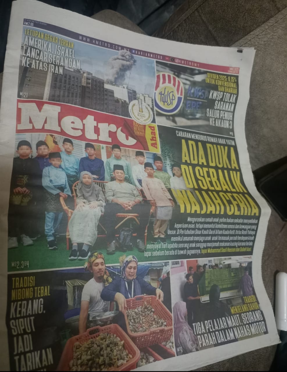 Harian Metro coverage connected to the children's care centre